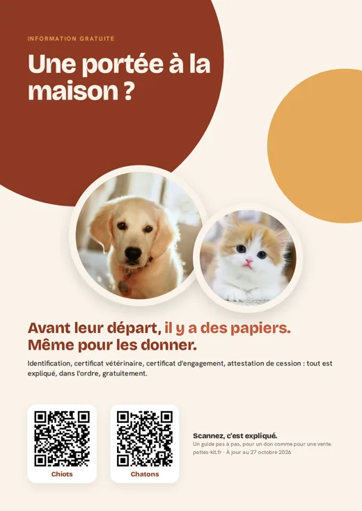 Affiche « Une portée à la maison ? »
